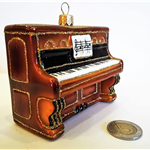 Pianino (brązowe) - szklana bombka ręcznie malowana - Made in Poland 11S53 Zebra Music