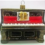 Pianino (czarne) - szklana bombka ręcznie malowana - Made in Poland 11S53BK Zebra Music