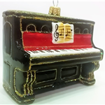 Pianino (czarne) - szklana bombka ręcznie malowana - Made in Poland 11S53BK Zebra Music