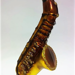 Saksofon - szklana bombka ręcznie malowana - Sax - Made in Poland 10S77 Zebra Music 