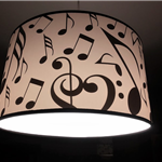 Muzyczna lampa z nutami - L05 - Nuty - ZebraMusic - lampa wisząca