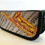Piórnik z saksofonem - sztywny - P18 - saksofon - sax - Made in Poland - muzyczny piórnik - Zebra Music
