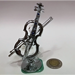 Skrzypce miniatura z kryształami Bohemia - ZEBRA Music 0346