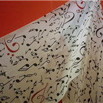 Szal w nutki - nuty -ZEBRA Music - klucz wiolinowy -