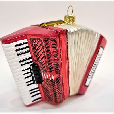 Akordeon - szklana bombka ręcznie malowana - Made in Poland 11S98 Zebra Music