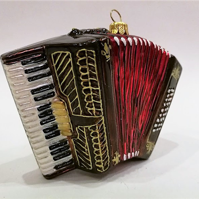 Akordeon - szklana bombka ręcznie malowana - Made in Poland 11S98ok Zebra Music