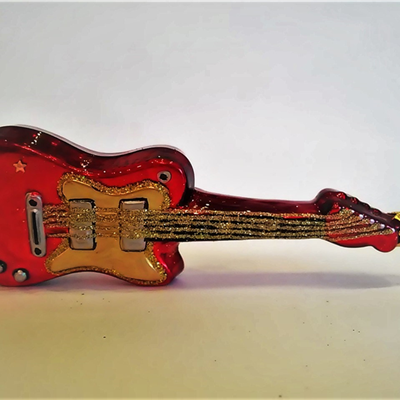 Gitara elektryczna - szklana bombka ręcznie malowana - Made in Poland 10S79-14