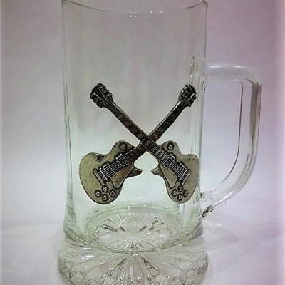 Kufel do piwa z gitarami typu LP 500ml gitara gitary Made in Portugal idealny na prezent dla gitarzysty