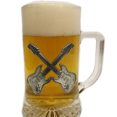 Kufel do piwa z gitarami typu "strato" 500ml gitara gitary Made in Portugal idealny na prezent dla gitarzysty