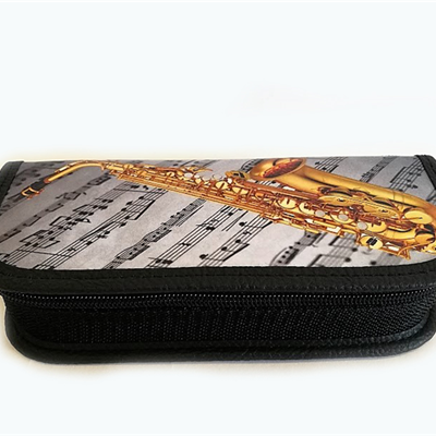 Piórnik z saksofonem - sztywny - P18 - saksofon - sax - Made in Poland - muzyczny piórnik - Zebra Music