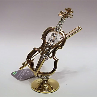 Skrzypce miniatura z kryształami Bohemia - ZEBRA Music 0261