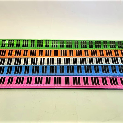 Samozaciskowa opaska odblaskowa z klawiaturą fortepianu OP-03 - Zebra Music