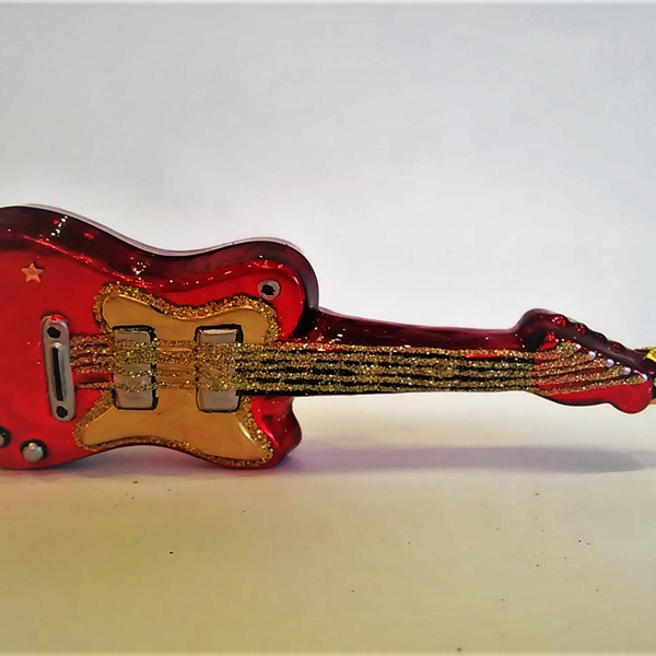 Gitara elektryczna - szklana bombka ręcznie malowana - Made in Poland 10S79-14