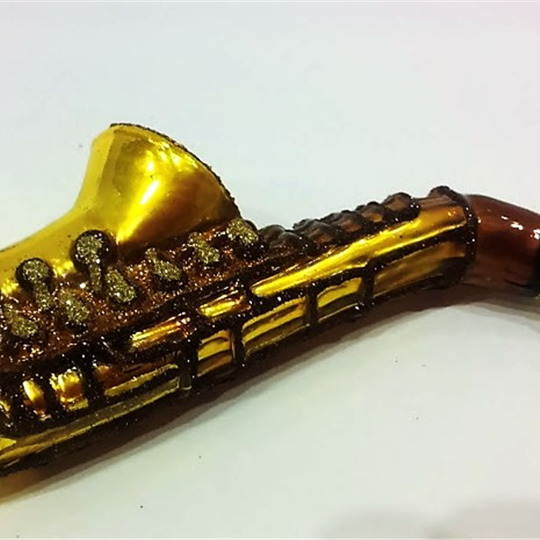 Saksofon - szklana bombka ręcznie malowana - Sax - Made in Poland 10S77 Zebra Music 