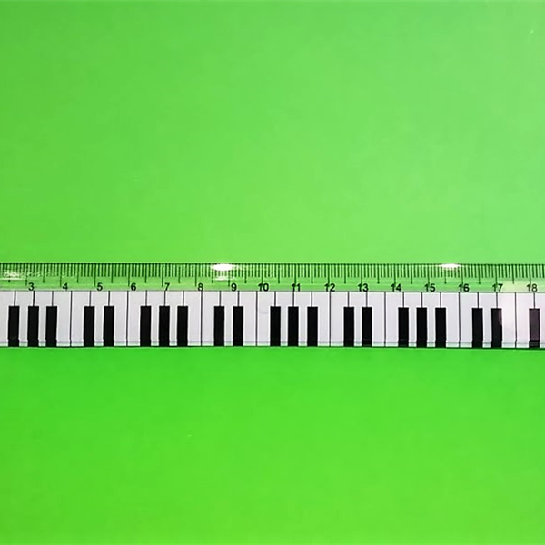 Linijka 20cm z klawiaturą fortepianu - Zebra Music -pianino - fortepian