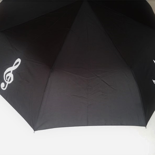 Muzyczny Parasol składany -pełny automat - Nutki - Klucz wiolinowy - Zebra Music