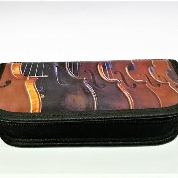 Piórnik ze skrzypcami - sztywny - P17 - skrzypce - violin - Made in Poland - muzyczny piórnik - Zebra Music