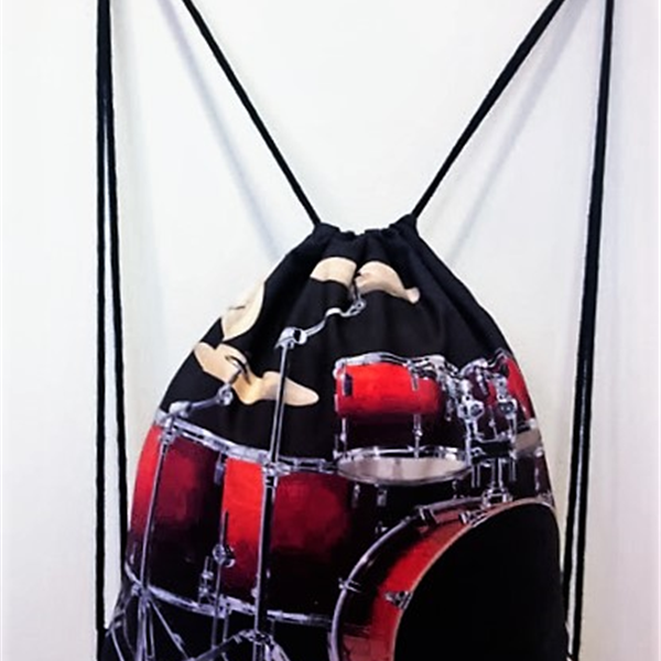Plecak-Worek z perkusją - drums - perkusja - PL04 Zebra Music - nadruk 3D