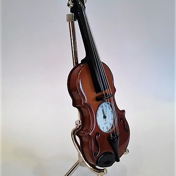 Zegarek - miniatura skrzypiec - miniaturowe skrzypce z zegarkiem Violin ZEBRA Music ZEG011