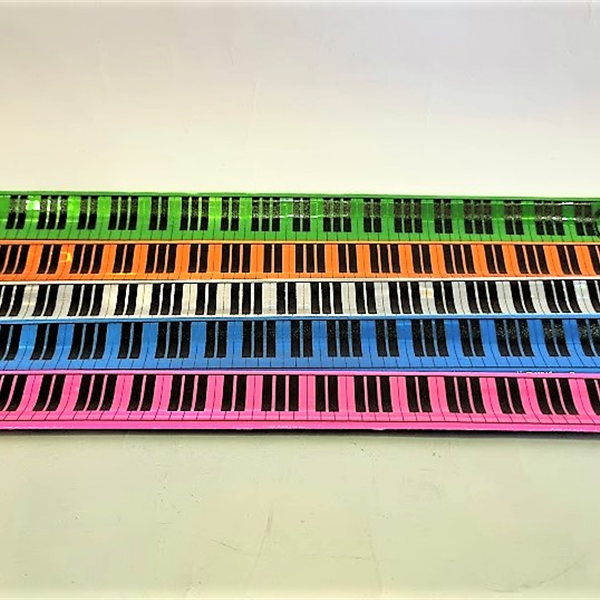Samozaciskowa opaska odblaskowa z klawiaturą fortepianu OP-03 - Zebra Music